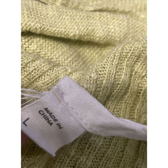 Eileen Fisher Draped Linen Blend Cardigan Women’s Large Pockets Pea Green‎ - Picture 4 of 7